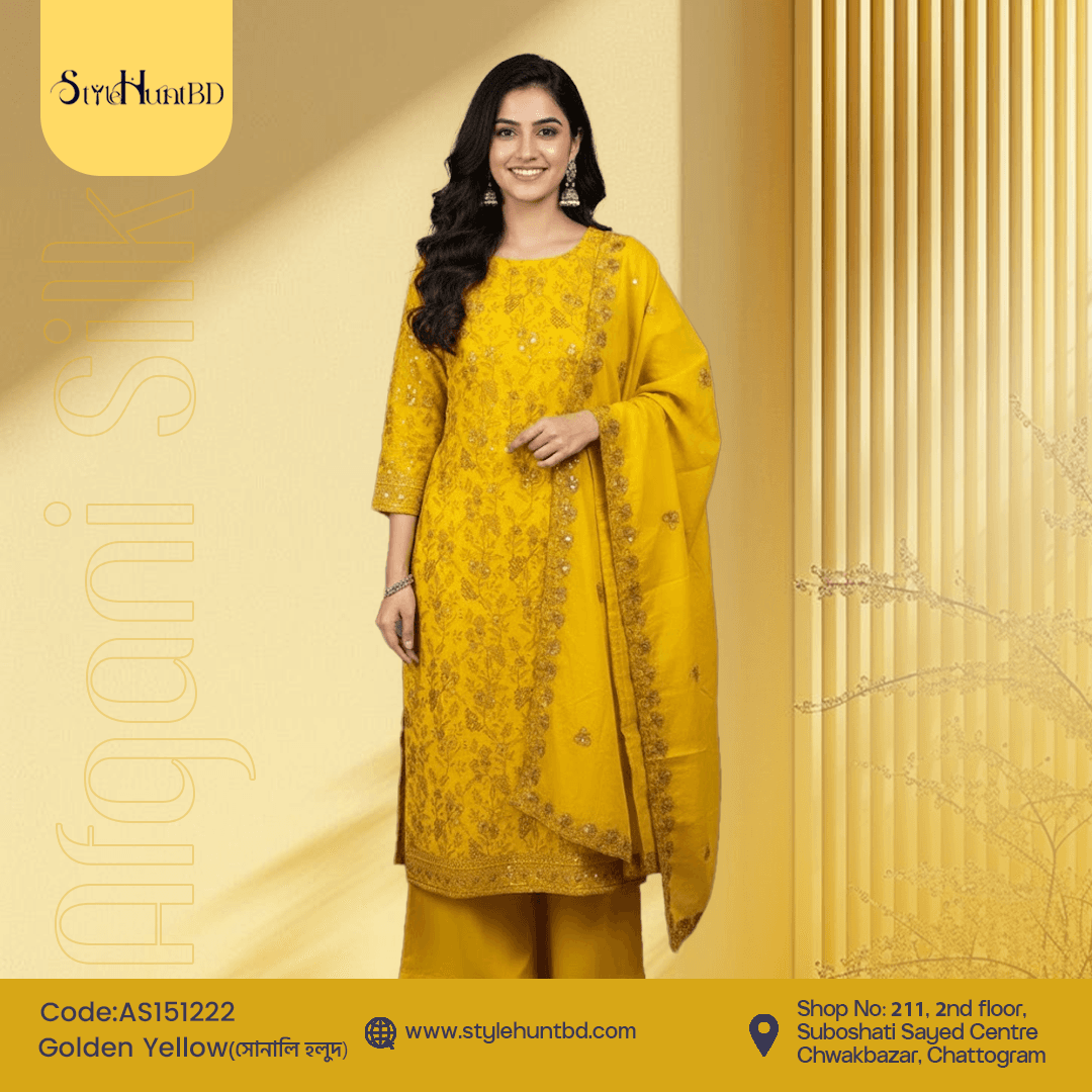 Golden Yellow Afgani Silk Collection