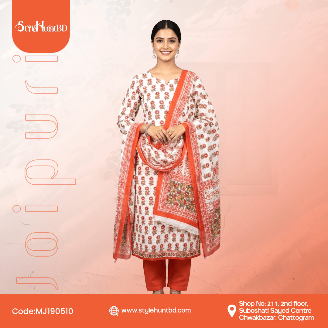 Orange & White Joipuri Collection